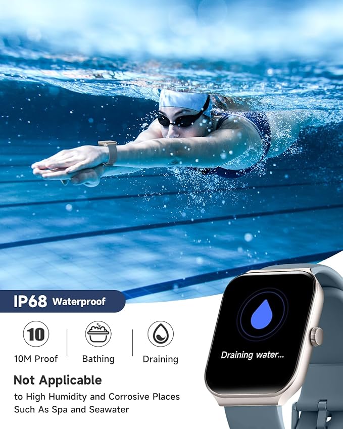 Smart Watch for Men Women Alexa Built-in, 1.95" Fitness Tracker with Answer/Make Calls, IP68 Waterproof/Heart Rate/Sleep Tracker/100 Sports, Fitness Watch Compatible iOS Android