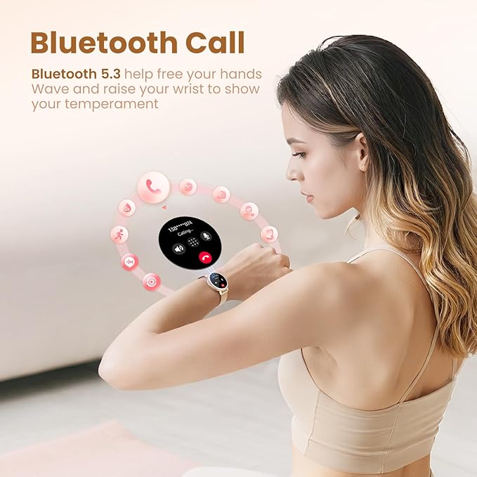 Smart Watches with Bluetooth Calls(Answer&Make) for Android/iPhone,1.27’’ Touch Screen with IP68 Waterproof Activity for Women/Men, Pedometer with 100 Sports Model+/Heart Rate/SpO2 Monitor