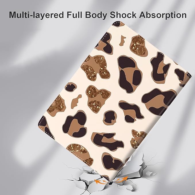 Case for Samsung Galaxy Tab A9 Plus 11 inch 2023，Slim Fit Foldable Standing Cover Case with Auto Sleep/Wake for Galaxy Tab A9+ 11’2023 (SM-X210/X216/X218)，Golden Leopard Print