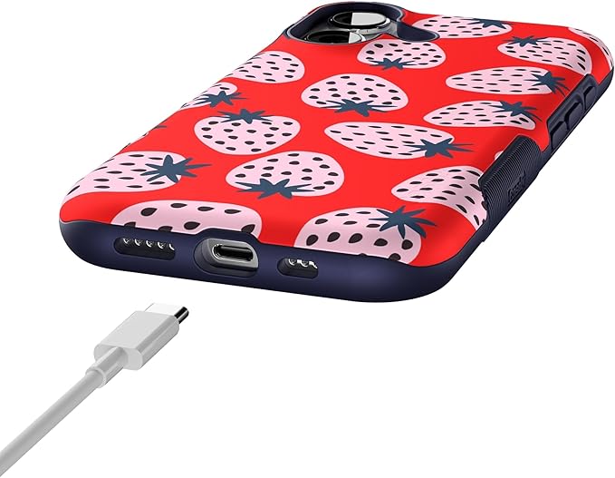 Casely iPhone 17 Case | I'd Pick You | Red Strawberry | Bold Protective Design | Compatible with MagSafe