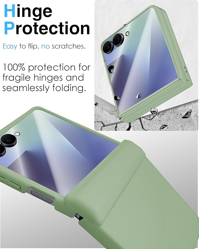 STORMTAL for Samsung Galaxy Z Flip 7 Case, Hinge Protection, Built-in Screen Protector, Wireless Charging, Shockproof, Slim Rugged Phone Protective Case for Galaxy Z Flip 7 Mint