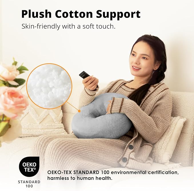 Tablet Pillow Stand for Reading, Adjustable Tablet Stand Phone Holder for Bed with Detachable Snack Bowl, Fits 4.7"-13" Kindle/Phones/Tablets, Watch Videos, Stream Media, Gray