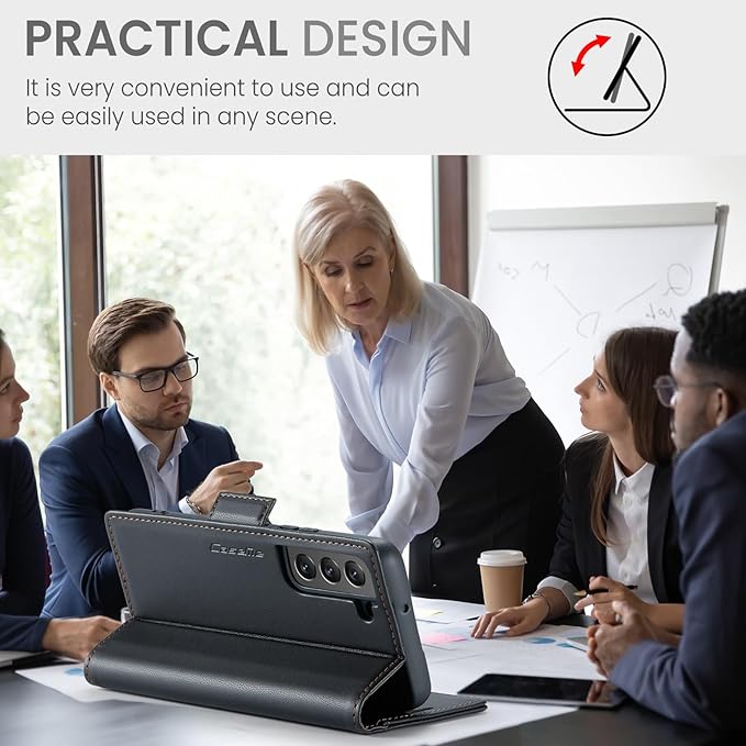 Case for Samsung Galaxy S21 Plus Wallet Case, RFID Blocking PU Leather Flip Folio Cover Card Holder Kickstand Shockproof Phone Case Compatible with Samsung Galaxy S21 Plus, Black