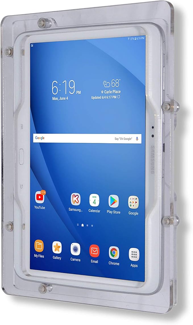 TABcare Security Anti-Theft Acrylic VESA Enclosure for Samsung Galaxy 10.5" Tablet with Wall Mount Kit (Clear, TAB S4 10.5)