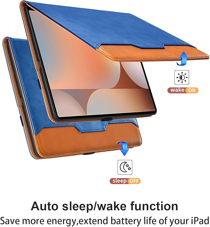 Case for Samsung Galaxy Tab S10 Ultra 2024/S9 Ultra 2023 14.6-Inch, Model SM-X920/X926B/X910/X916B, PU Leather Business Folio Cover with S Pen Holder and Pocket, Blue