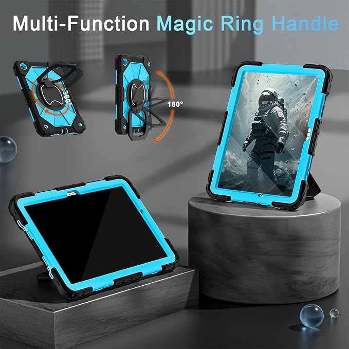 Case for Samsung Galaxy Tab A9+/ A9 Plus Case 11 Inch (SM-X210/X216/X218) with Screen Protector/360° Rotating Stand,Military Grade Shockproof Cover for Galaxy Tab A9 Plus Cases