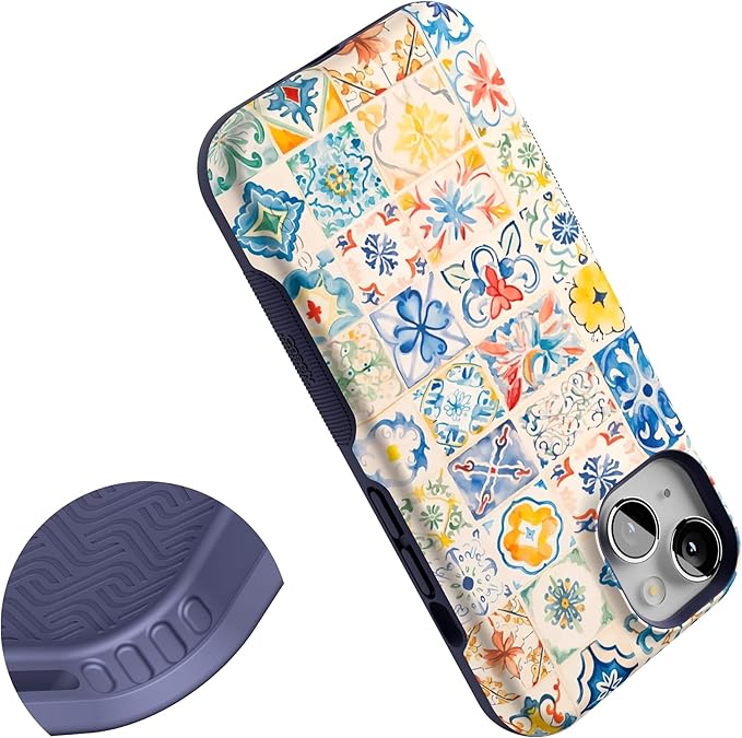 Casely iPhone 14 Case | Tuscan Tiles | Dolce Vita | Bold Protective Design | Compatible with MagSafe