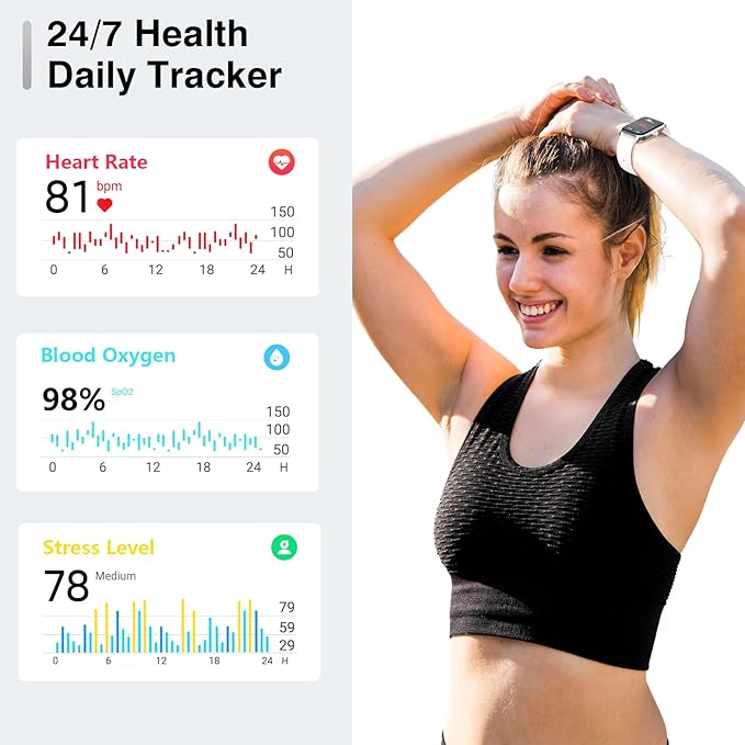 Smart Watches for Women Men, 2025 Smartwatch 1.8'' Alexa Fitness Tracker Smart Watch Compatible for Android iPhone with Bluetooth Call (Answer/Make), IP68 Waterproof Heart Rate/Sleep/SpO2 Monitor 110+