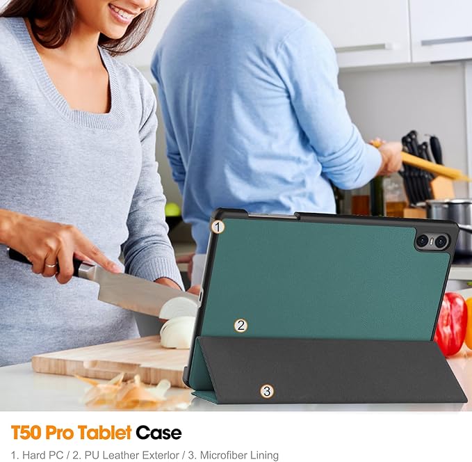 Case for TECLAST T50 Pro 11 inch Tablet, Folding Folio Ultra-Thin PU Leather Stand Case Cover for Teclast T50 Pro Green