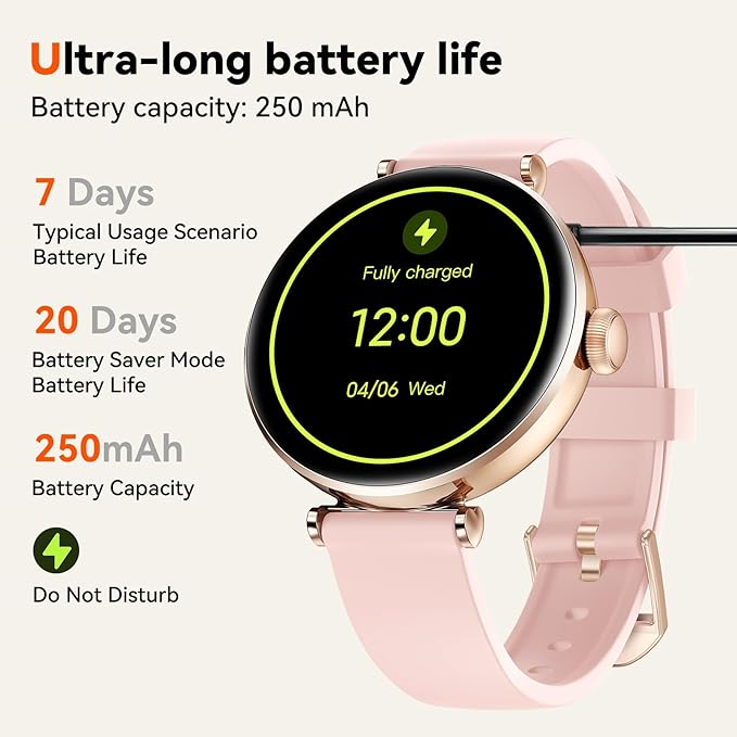 Smart Watches, 1.19" AMOLED Smartwatch for Women (Answer/Make Call), Fitness Tracker with 100+ Sport Modes, IP68 Waterproof, Heart Rate/Sleep Monitor, Activity Trackers Compatible with Android&iOS