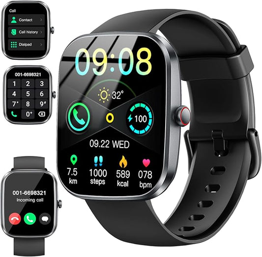Smart Watch(Answer/Make Call), 1.91" Smartwatch for Men Women, NEW Fitness Watch with 110+ Sport Modes, Fitness Activity Tracke with Pedometer/Sleep Monitor/Heart Rate/IP68 Waterproof, for Android iOS