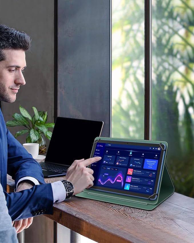 TiMOVO Universal Case for 9-11 Inch Tablet, 360 Degree Rotating Stand Protective Cover with Pen Pocket for 9 10 10.1 Inch Android Touchscreen Tablet, Midnight Green