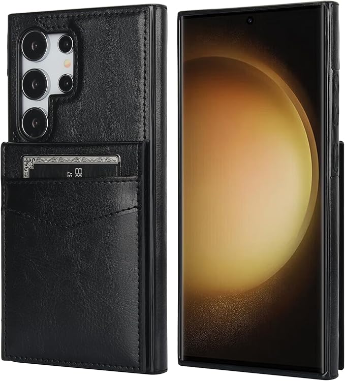 KIHUWEY for Samsung Galaxy S24 Ultra Case Wallet with Credit Card Holder, Flip Premium Leather Magnetic Clasp Kickstand Heavy Duty Protective Cover for Samsung Galaxy S24 Ultra 6.8" (Black)