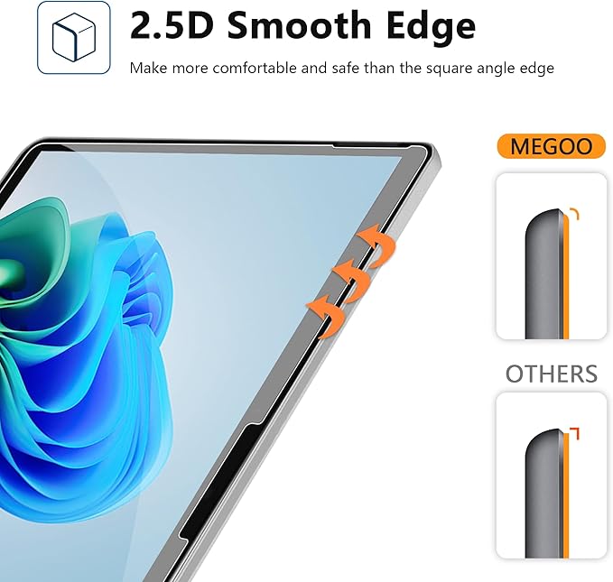Megoo Crystal Sense Screen Protector for Surface Pro 12 inch (2025), Ultra-Thin 9H Glass, HD Transparency, High Touch Sensitivity, Case Friendly, Smudge-Resistant, 2 Pack