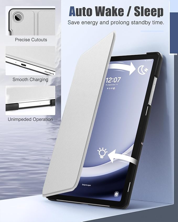 MoKo Case for Samsung Galaxy Tab A9 Plus 11-Inch 2023, Multi-Angle Viewing Slim Hard Back Shell Protective Cover Case with Auto Wake/Sleep for Galaxy Tab A9+ Tablet SM-X210/SM-X216/SM-X218, Silver