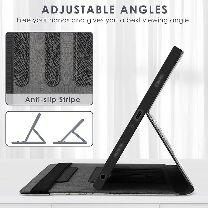 DETUOSI for Samsung Galaxy Tab A9+/A9 Plus 11 inch 2023 Case (SM-X210/X216/X218) Premium Leather Folio Stand Protective Cover Auto Wake/Sleep with Pencil Holder Butterfly Flower