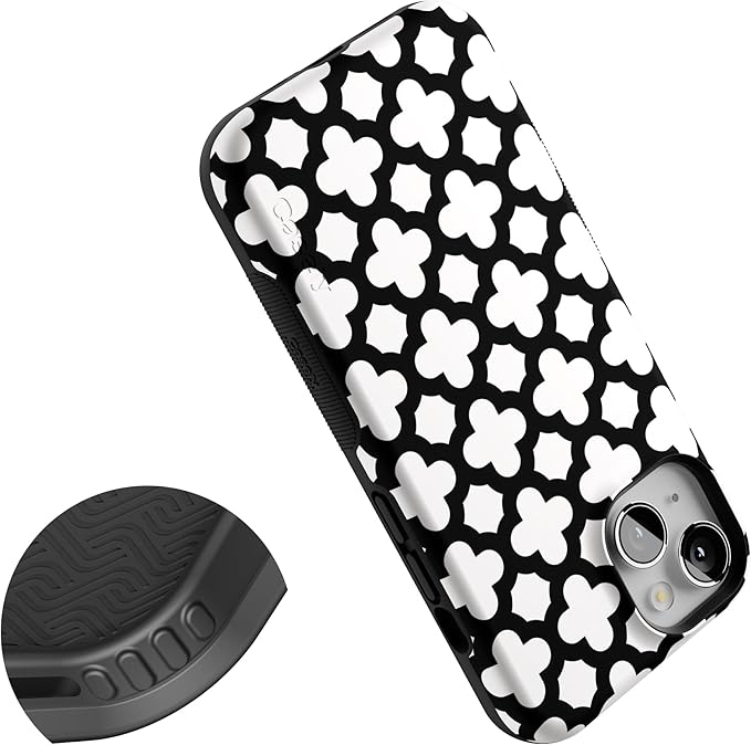 Casely iPhone 14 Case | Lattice Tile | High Contrast Design | Compatible with MagSafe | Bold Protective Design