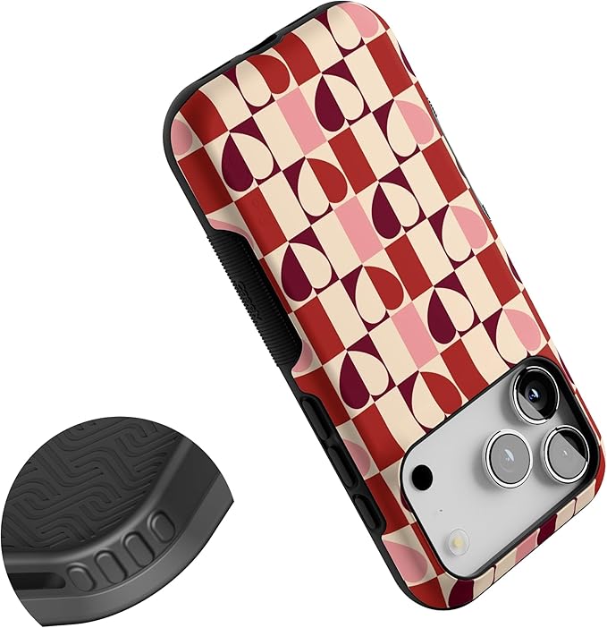 Casely iPhone 17 Pro Case | Love's a Game | Retro Hearts | Bold Protective Design | Compatible with MagSafe