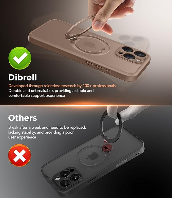 Magnetic for iPhone 16 Pro Max Case, [Unbreakable & Stable Stand] [Phone Case Compatible with MagSafe] [Military-Grade Protection] Slim Translucent Matte Shockproof Phone Cover, Rose Gold