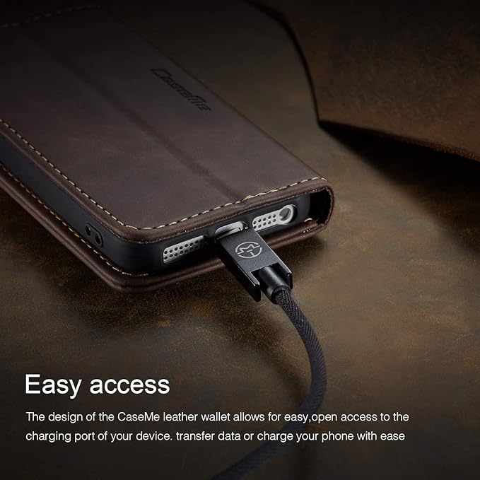 for iPhone 5 / iPhone 5S / iPhone SE (2016) Case, Flip Wallet Leather Case with Card Holder Magnetic Closure Shockproof Kickstand Protective Phone Cases Cover for iPhone 5S,Coffee