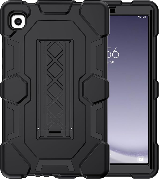 CCMAO Case for Samsung Galaxy Tab A9 Case 8.7 Inch 2023 Model (SM-X110/X115/X117), Heavy Duty Shockproof Hybrid Three Layer Protective Cover with Kickstand for Samsung A9 Tablet 8.7", Black