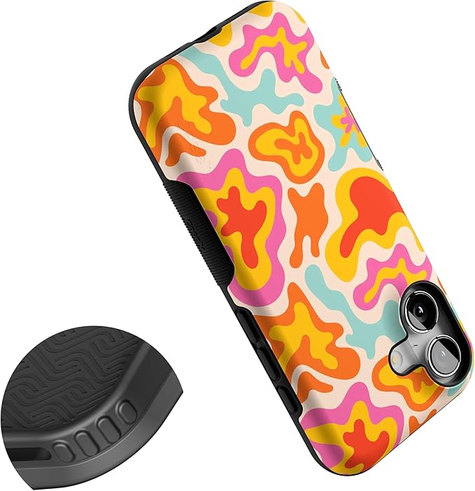 Casely iPhone 17 Case | Tropical Color Splash | Abstract Retro | Bold Protective Design | Compatible with MagSafe