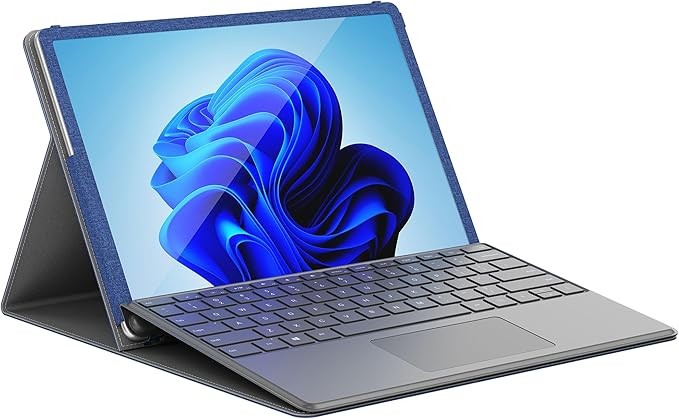 Laptop Case for Microsoft Surface Pro 1st Edition 12-inch, PU Leather Tablet Protective Cover with Multi-Angle Built-in Kickstand & Pen Holder, (Blue)