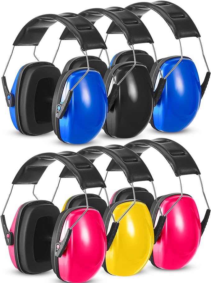 Amylove 6 Pcs Kids Noise Cancelling Headphones 27db Adjustable Earmuffs for Autism Sensory Toddler Children