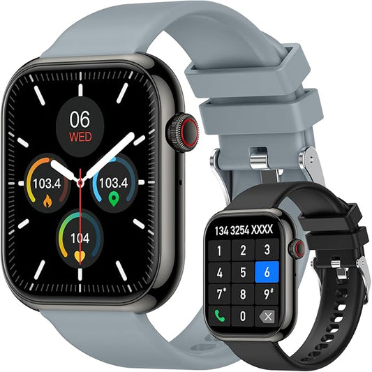 Smart Watch for Men Women Fitness: Waterproof Make/Answer Call Smart Watches for Men Digital Mens watches Step Tracker Smartwatch Android Phones iPhone Samsung Compatible Heart Rate Monitor Gray