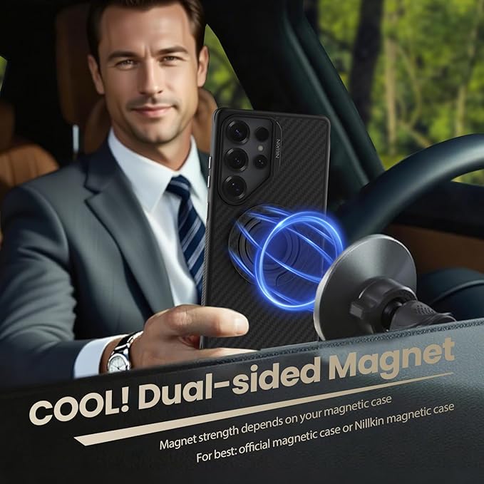 Nillkin MagSafe Phone Grip Ring Holder for Double Sided Magnet, Removable Magnetic Phone Ring Holder with Stand for iPhone 17/16/Pixel MagSafe Case, Lauren Fiber, Magsafe Ring Stand, Phone Kickstand