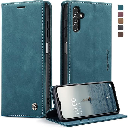 for Samsung Galaxy A14 4G/5G Case, Flip Wallet Leather Case with Card Holder Magnetic Closure Shockproof Kickstand Protective Phone Cases Cover for Galaxy A14 Phone Cover,Blue-Green