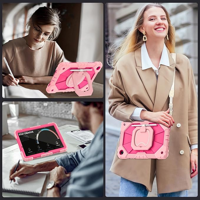 Case for Samsung Galaxy Tab A9+/ A9 Plus 11 Inch (SM-X210/X216/X218) with Screen Protector/360 Rotating Stand, Military Grade Shockproof Cover for A9 Plus Tablet Case