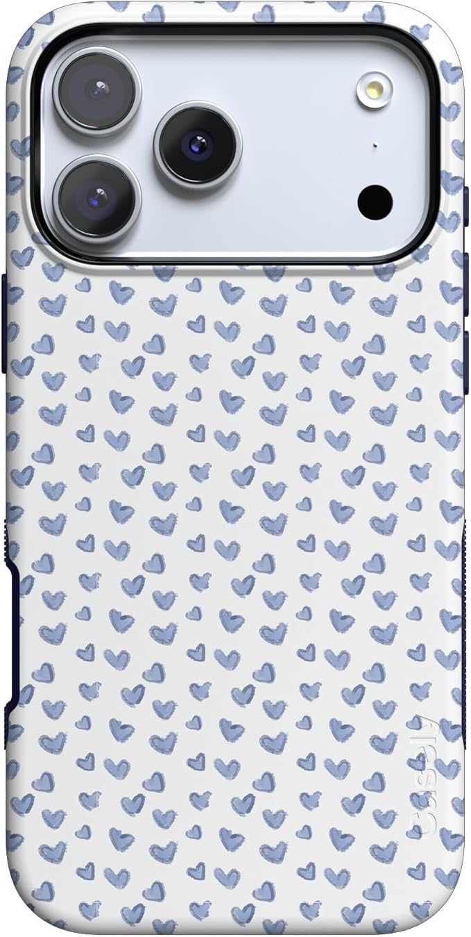 Casely iPhone 17 Pro Case | Lovebug | Blue Hearts | Compatible with MagSafe | Bold Protective Design