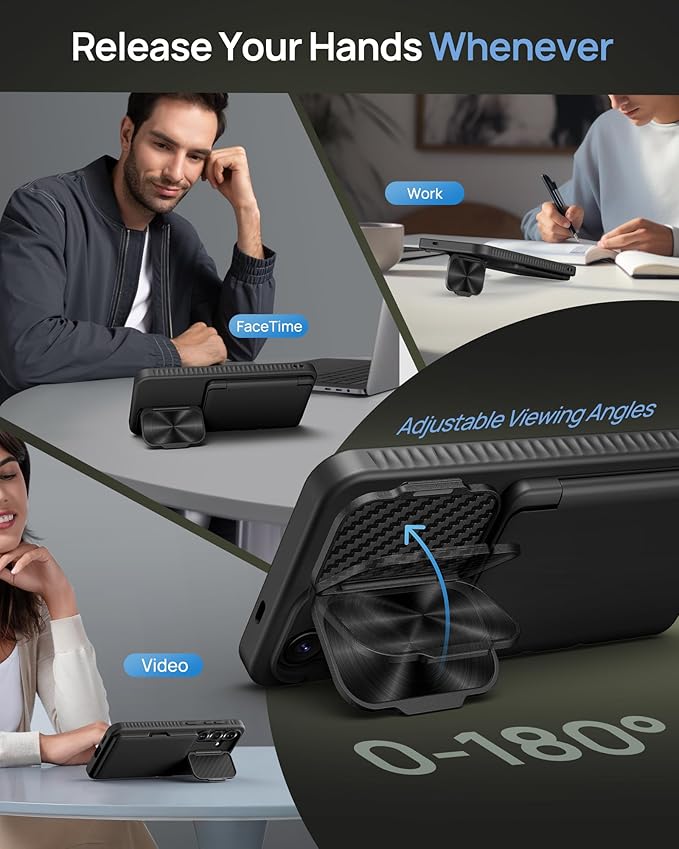 for Samsung Galaxy S25 Case Wallet, Built-in Stand with Phone Lanyard Crossbody (2X Phone Tabs) & Card Holder & Camera Cover, Shockproof Rugged Protective Phone Case for Samsung S25 6.2", Black