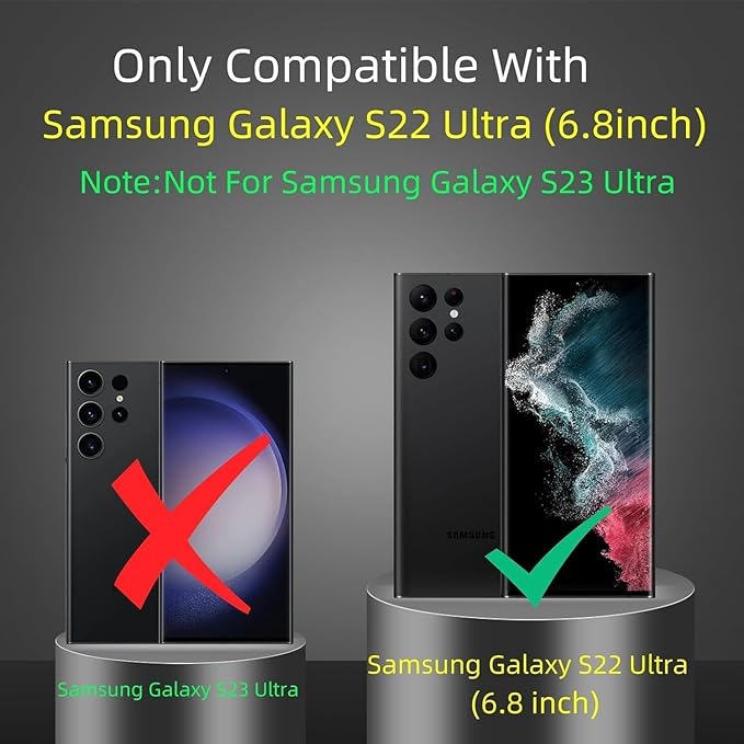 for Samsung Galaxy S22 Ultra Case Compatible Wireless Charging Magnetic,with Screen Protector,for S22Ultra Phone Case with 360°Stand Ring Military Grade Shockproof Heavy Duty Protection Blue