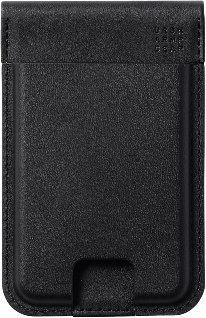 URBAN ARMOR GEAR UAG Slim Wallet PU Vegan Leather Black 5 Cards Holder with Kickstand, Metropolis Magnetic Wallet Compatible with MagSafe for iPhone, Galaxy