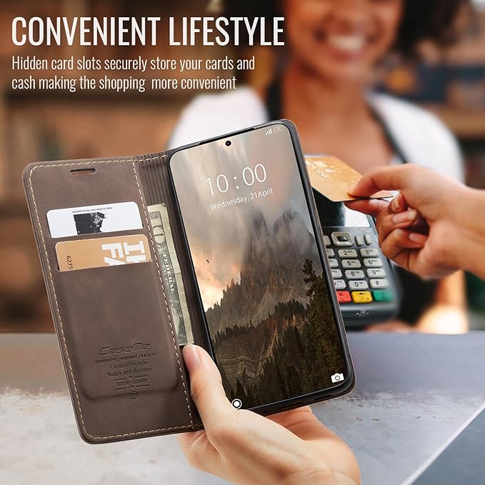for Xiaomi 14T Pro Case, Flip Wallet Leather Case with Card Holder Magnetic Closure Shockproof Kickstand Protective Phone Cases Cover for Xiaomi mi 14T Pro, Coffee