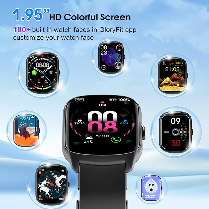 Smart Watch for Men Women, 1.95"HD Curved Screen Smartwatch (Dial/Answer Calls), Heart Rate Sleep Monitor Fitness Smartwatch, 112+Sports Modes Activity Trackers,IP68 Waterproof Watches for Android iOS