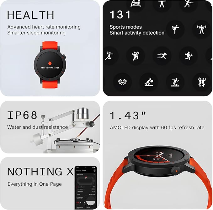 CMF Watch 3 Pro Smart Watch for Men Women, Bluetooth Call AI Smartwatch with Energy Score, Heart Rate Tracking, Sleep Monitor, GPS & 130+ Sport Modes, Fitness Tracker for Android iOS, IP68 Dark Grey