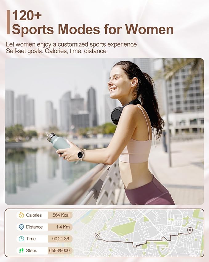 Smart Watches for Women (Answer/Make Call) with Diamonds, 1.3”HD Screen Bluetooth Smartwatch for Android iOS Phones, IP68 Waterproof Fitness Activity