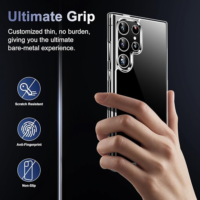 Red2Fire for Samsung Galaxy S24 Ultra Case Clear, [Non-Yellowing] [Slim Thin] [Military Grade Drop Protection] Lightweight Shockproof Protection Phone Case for S24 Ultra Case 6.8 inch, Clear