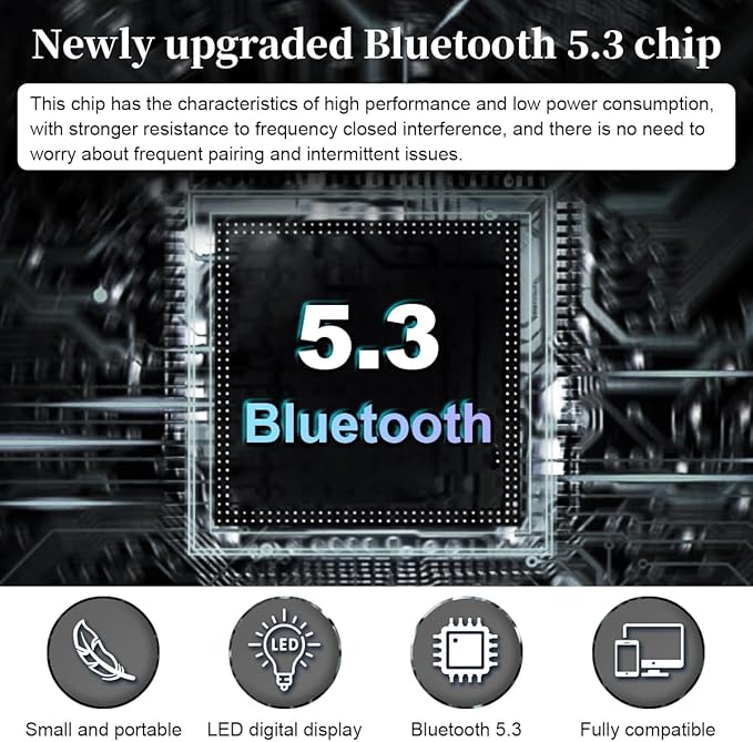 Mini Wireless Earbuds Bluetooth 5.3 in Ear Light-Weight Headphones Built-in Microphone, IPX5 Waterproof, Immersive Premium Sound Long Distance Connection Headset with Charging Case, Black