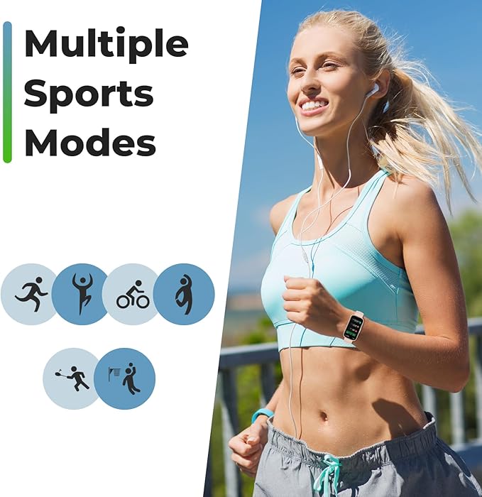 Fitness Tracker Smart Watch, 1.47" Full Touch Health Tracker with 24/7 Heart Rate & Blood Oxygen Monitor, Sleep Tracker, 3ATM Waterproof Step Tracker Activity Tracker for Women Men, Rose Pink