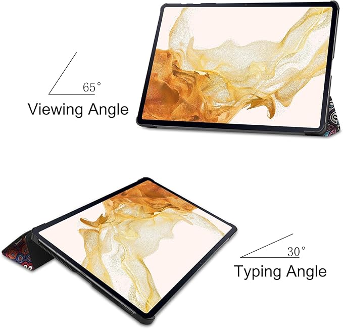 Smart Case for Galaxy Tab S10 Ultra, Ratesell Lightweight Trifold Stand Smart Case Cover with Auto Wake/Sleep for Samsung Galaxy Tab S10 Ultra 2024/ S9 Ultra 2023/ S8 Ultra 2022 14.6 Inch Mandala