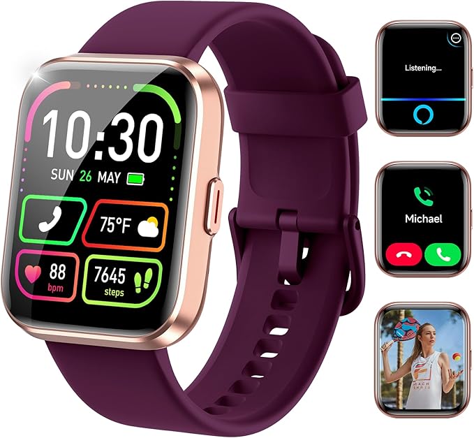 Smart Watches for Women and Men - Smart Watch Compatible for iPhone Android Phone,Alexa,Call & Notification Alerts,Heart Rate & Sleep Monitor,3 ATM Waterproof 1.83 Inches Fitness Tracker