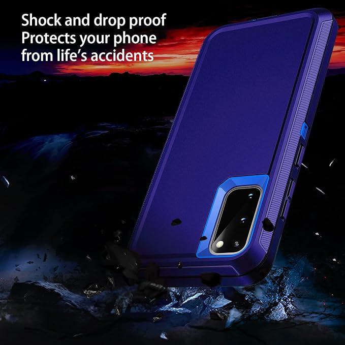 for Galaxy S20 FE 5g Case,Shockproof Dropproof Dustproof 3-Layer Full Body Protection Rugged Heavy Duty High Impact Hard Cover Case for Galaxy S20 FE 6.5 inch,Dark Blue