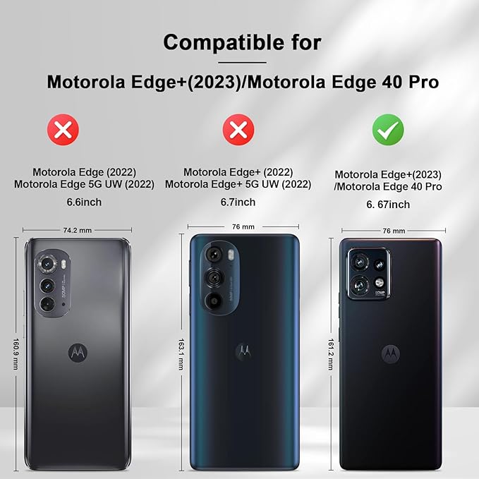 Jasonyu Flip Wallet Case for Motorola Edge+ (2023)/Moto Edge Plus (2023),Leather Magnetic Folio Cover with Card Holder,Kickstand - TPU Shockproof Durable Protective Phone Case,Black