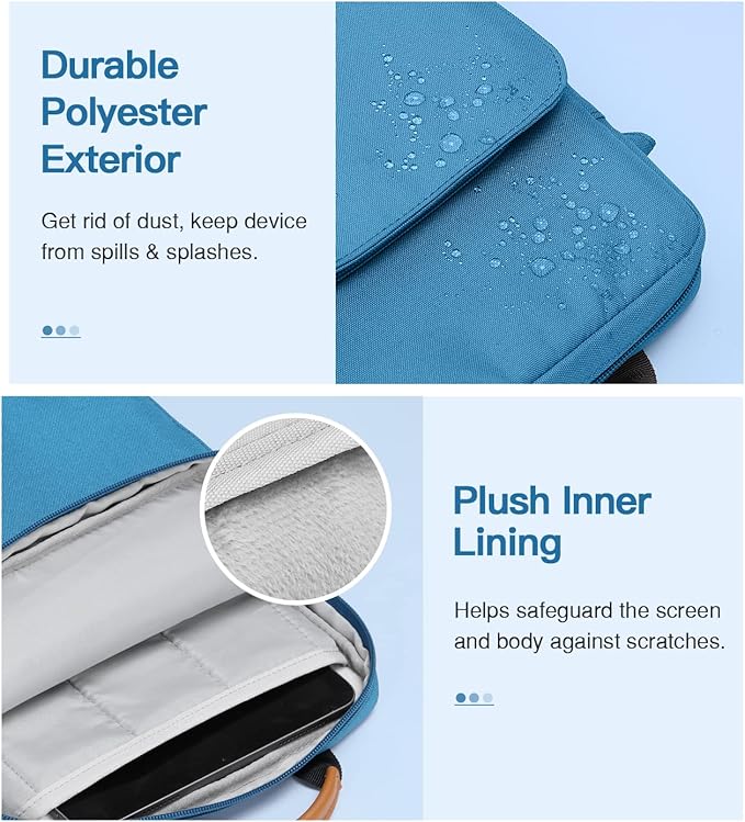 MoKo 9-11 Inch Tablet Sleeve Bag Handle Carrying Case with Shoulder Strap Fits 11inch iPad Air M3, iPad A16 2025, iPadPro 11", iPad10/9/8/7th Gen 10.2, Air 5/4th 10.9, Tab S8/S9 11", Peacock Blue