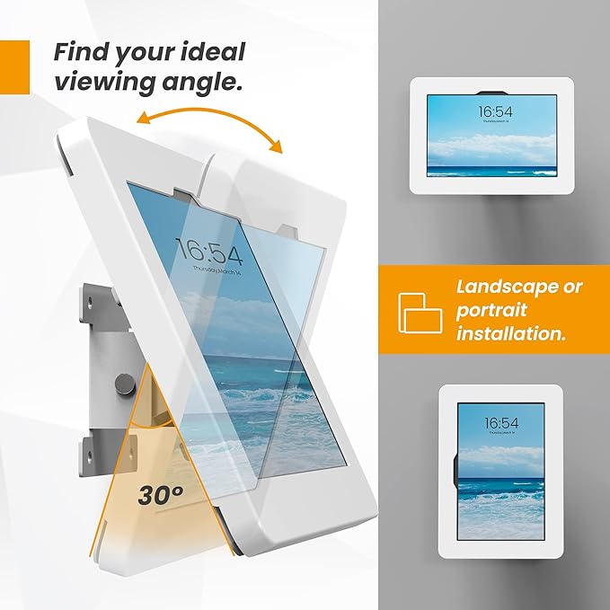 Tablet Wall Mount Compatible with Samsung Galaxy 10.5" Tab A8 Anti-Theft Lock Adjustable BSW101WG