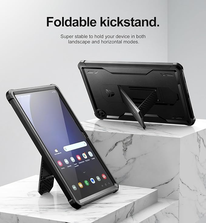 Dexnor Case for Samsung Galaxy Tab A9 Plus 2023, [Built-in Screen Protector & Kickstand] Heavy Duty Shockproof Full Body Protective Tablet Cover for Galaxy Tab A9+ 11 Inch,Black